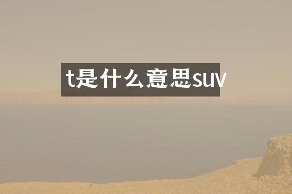 t是什么意思suv