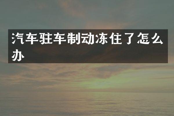汽车驻车制动冻住了怎么办