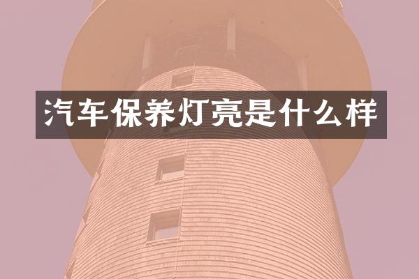 汽车保养灯亮是什么样