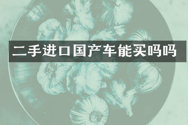 二手进口国产车能买吗吗