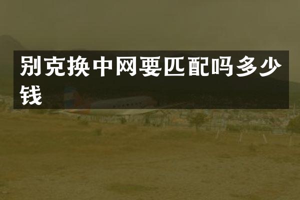 别克换中网要匹配吗多少钱