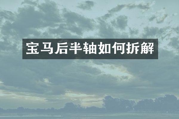 宝马后半轴如何拆解