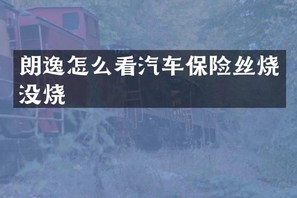 朗逸怎么看汽车保险丝烧没烧