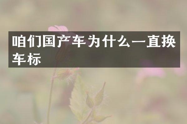 咱们国产车为什么一直换车标