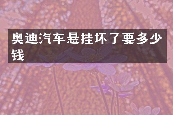 奥迪汽车悬挂坏了要多少钱