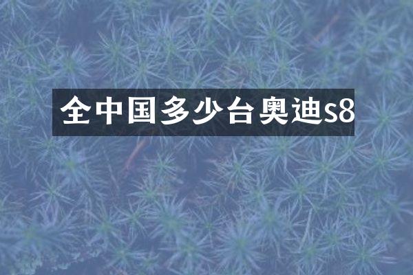 全中国多少台奥迪s8