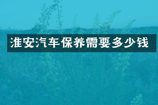 淮安汽车保养需要多少钱