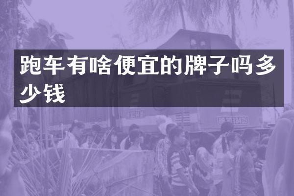 跑车有啥便宜的牌子吗多少钱