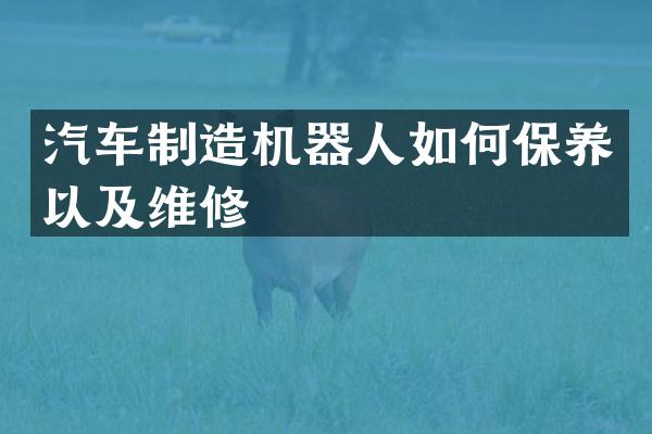 汽车制造机器人如何保养以及维修