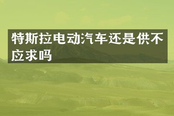 特斯拉电动汽车还是供不应求吗