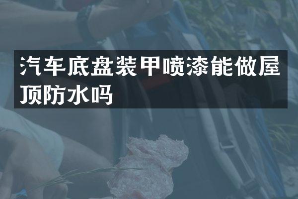 汽车底盘装甲喷漆能做屋顶防水吗
