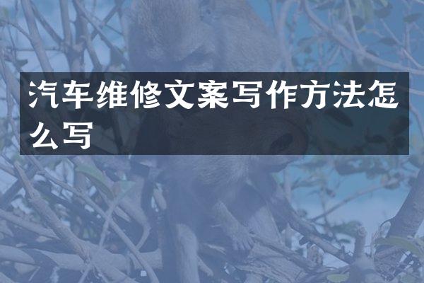 汽车维修文案写作方法怎么写