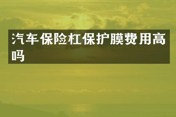 汽车保险杠保护膜费用高吗