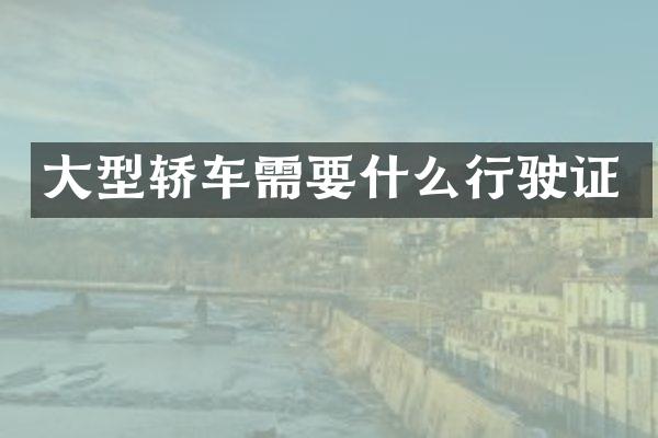 大型轿车需要什么行驶证
