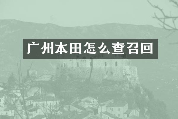广州本田怎么查召回