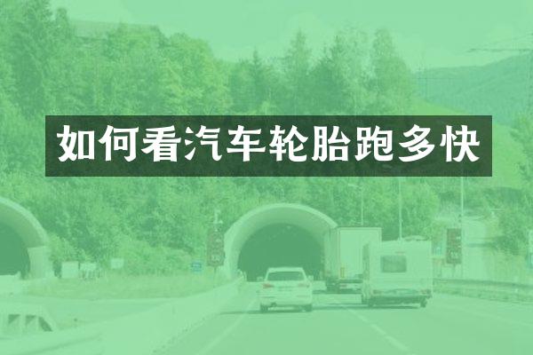 如何看汽车轮胎跑多快
