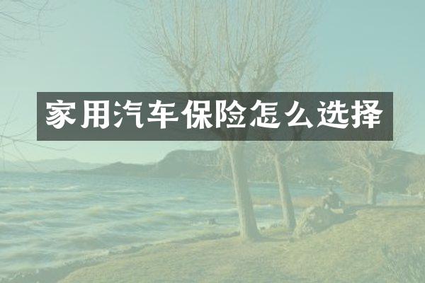 家用汽车保险怎么选择