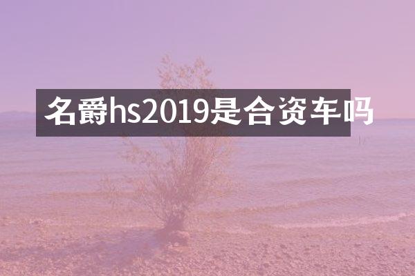 名爵hs2019是合资车吗
