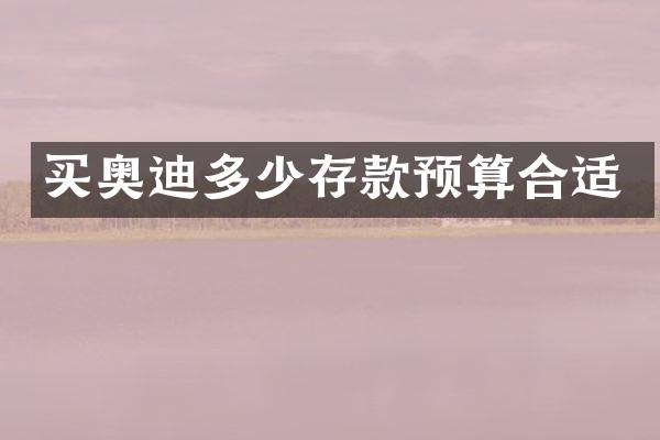 买奥迪多少存款预算合适