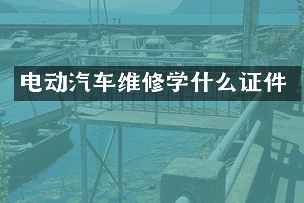 电动汽车维修学什么证件