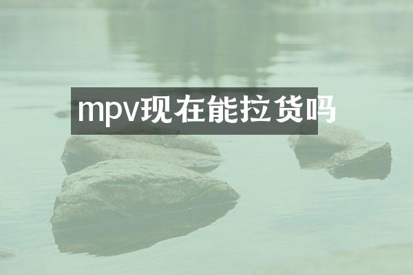 mpv现在能拉货吗