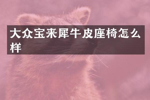 大众宝来犀牛皮座椅怎么样