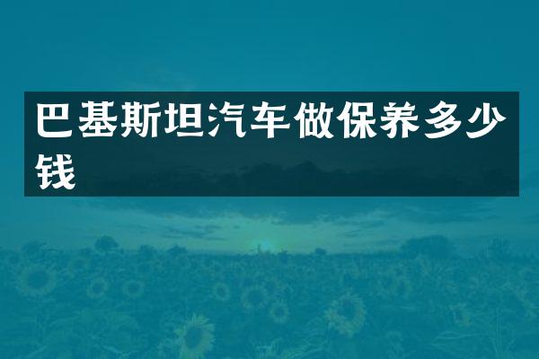 巴基斯坦汽车做保养多少钱