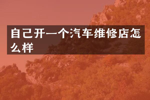 自己开一个汽车维修店怎么样