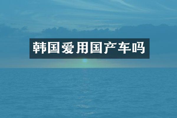 韩国爱用国产车吗