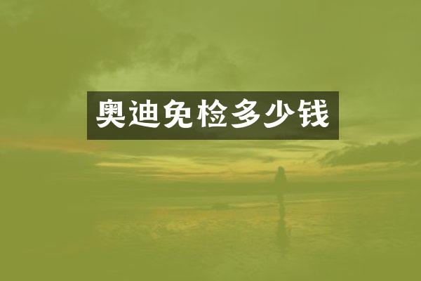 奥迪免检多少钱