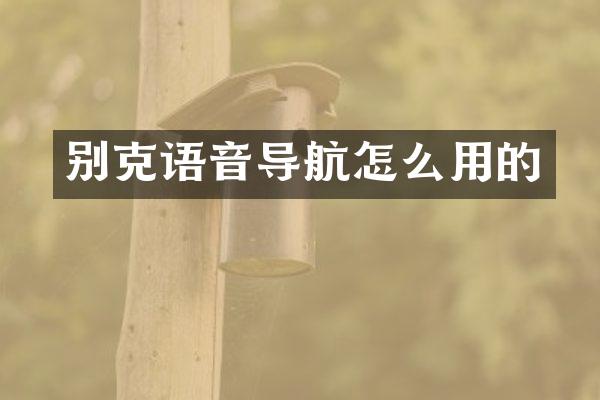 别克语音导航怎么用的
