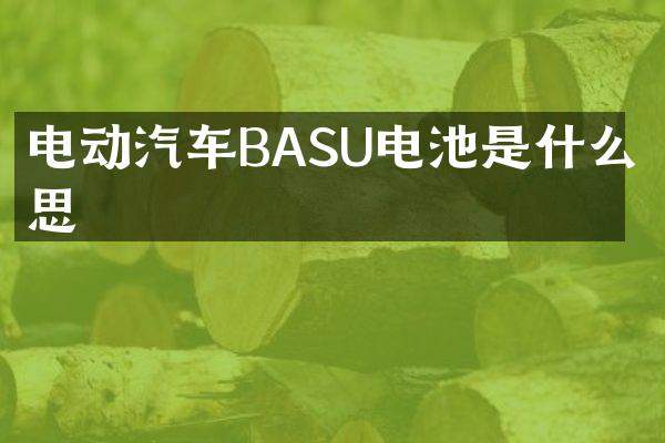 电动汽车BASU电池是什么意思