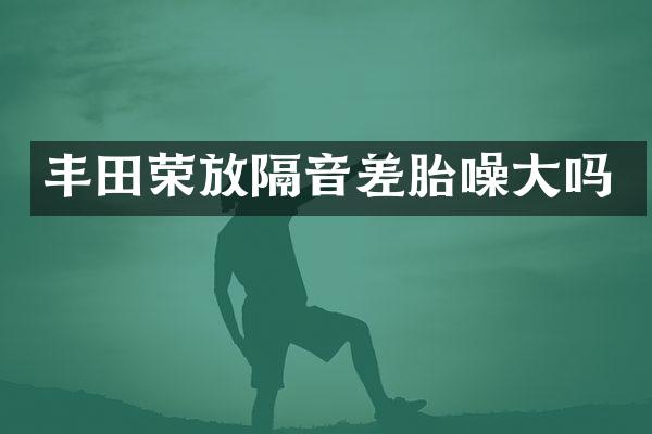 丰田荣放隔音差胎噪大吗