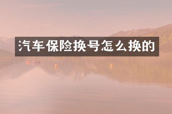 汽车保险换号怎么换的