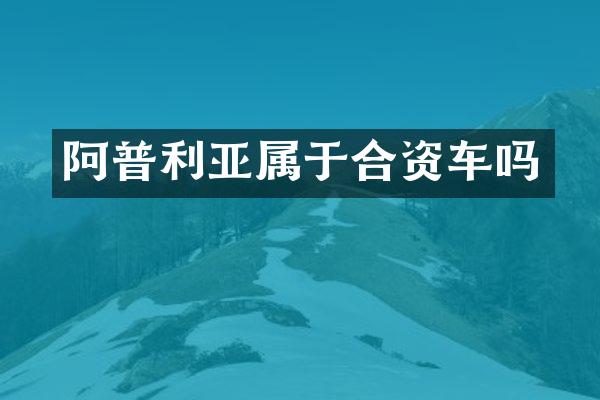 阿普利亚属于合资车吗