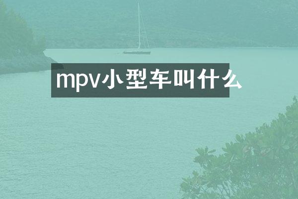 mpv小型车叫什么