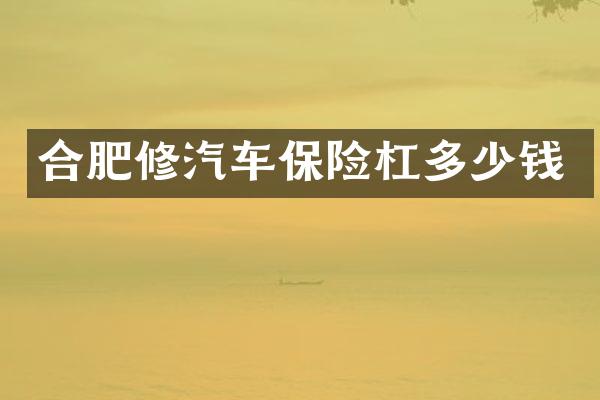合肥修汽车保险杠多少钱