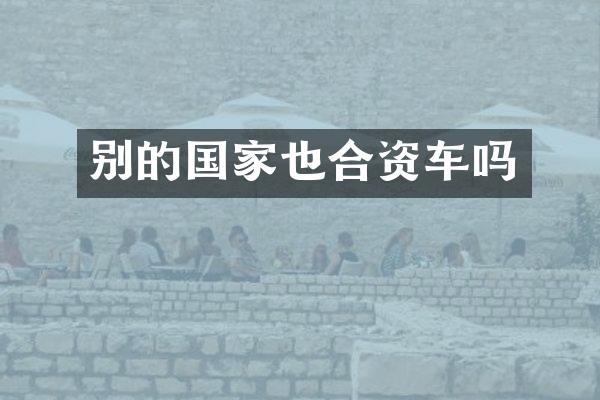 别的国家也合资车吗