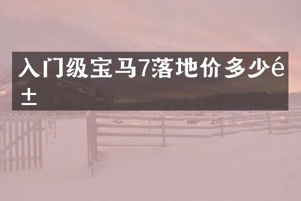 入门级宝马7落地价多少钱