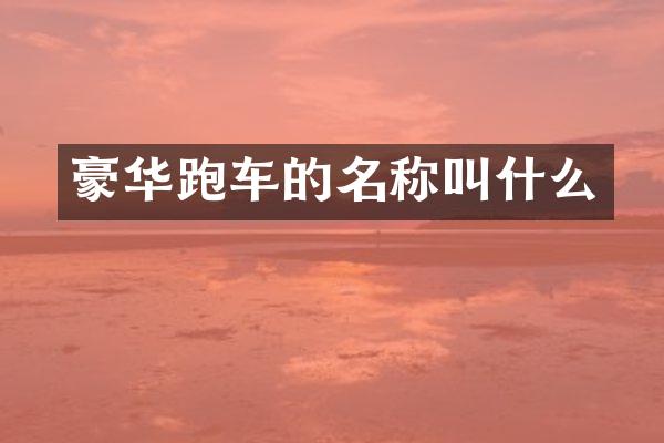 豪华跑车的名称叫什么