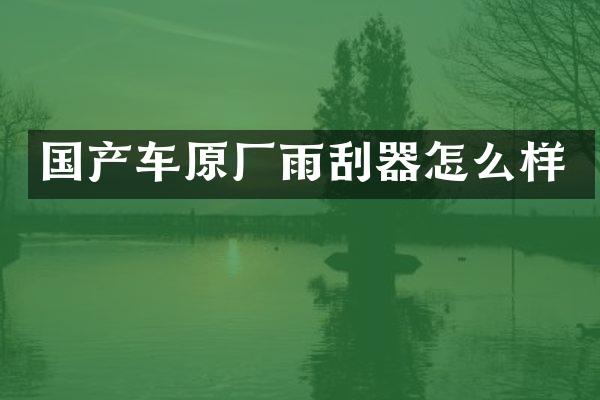 国产车原厂雨刮器怎么样