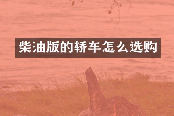柴油版的轿车怎么选购