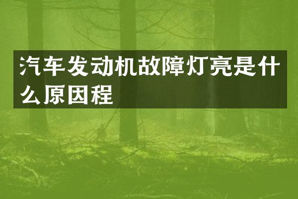汽车发动机故障灯亮是什么原因程