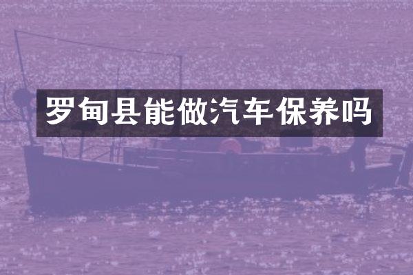 罗甸县能做汽车保养吗