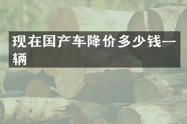 现在国产车降价多少钱一辆