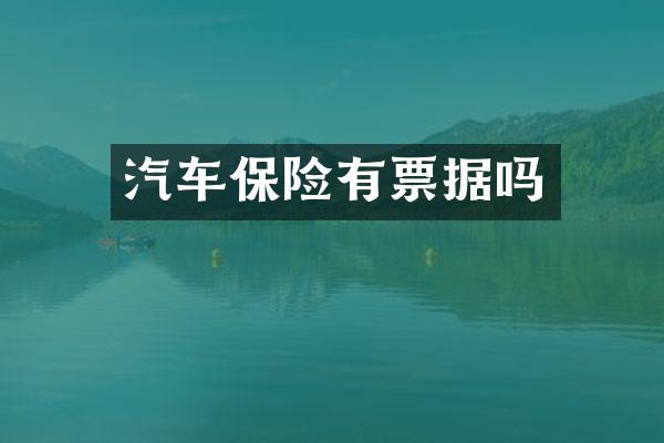 汽车保险有票据吗