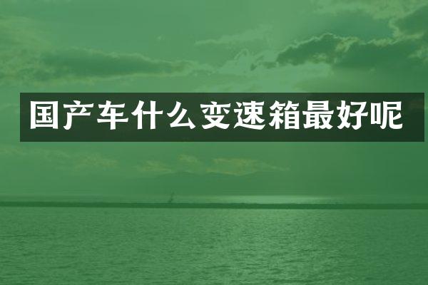 国产车什么变速箱最好呢