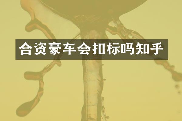 合资豪车会扣标吗知乎