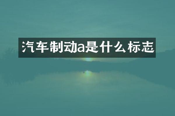 汽车制动a是什么标志