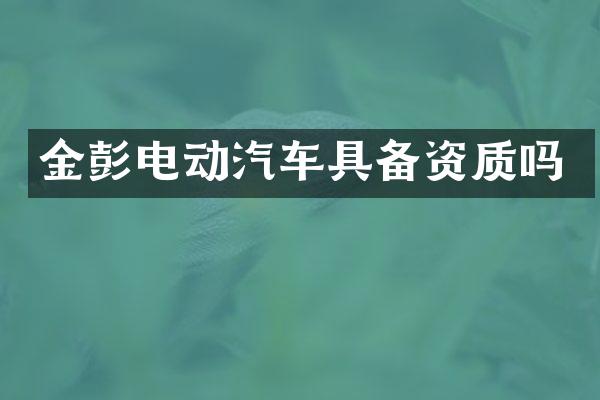 金彭电动汽车具备资质吗